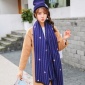 秋冬新款条纹爱心双面提花加厚羊绒围巾女披肩批发厂家